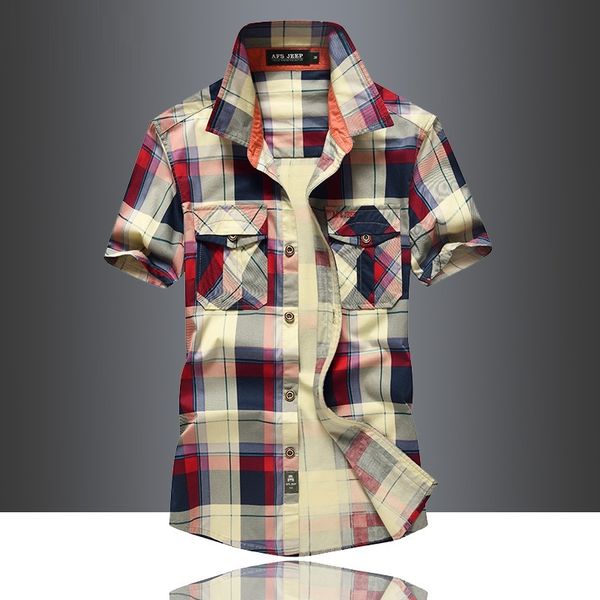 mens clothing summer casual men's shirts short sleeve mens designer dress red plaid shirt male 100% cotton 210518, White;black
mens clothing summer casual men's shirts short sleeve mens designer dress red plaid shirt male 100% cotton 210518, White;black