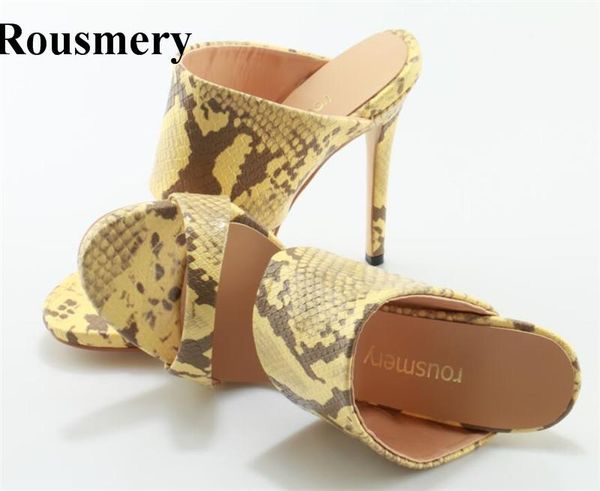 rousmery women fashion snake leather slip-on high heel sandals open toe cut-out slippers shoes, Black
rousmery women fashion snake leather slip-on high heel sandals open toe cut-out slippers shoes, Black