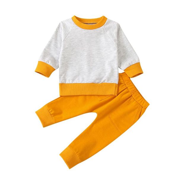clothing sets children long sleeves + trousers, color block casual suit, classic round neck spring sports, White
clothing sets children long sleeves + trousers, color block casual suit, classic round neck spring sports, White