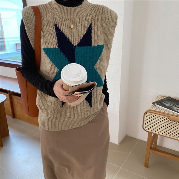sweaters autumn versatile mohair polygonal print vest chic fashion high collar casual ladies soft style solid sweater, White;black
sweaters autumn versatile mohair polygonal print vest chic fashion high collar casual ladies soft style solid sweater, White;black