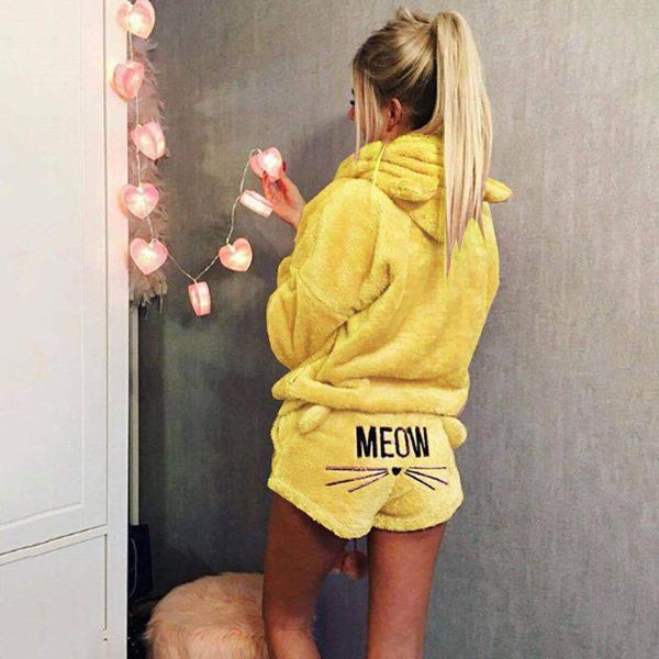cute pajama sets for women winter hooded sleepwear flannel 2 pcs pyjama suits femme cartoon cat pijama feminino plus size 5xl, Black;red
cute pajama sets for women winter hooded sleepwear flannel 2 pcs pyjama suits femme cartoon cat pijama feminino plus size 5xl, Black;red
