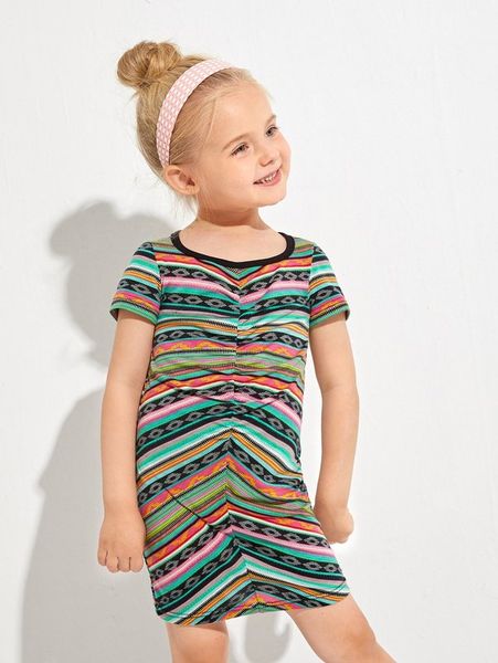 toddler girls chevron and striped print ruched tee dress she, Red;yellow
toddler girls chevron and striped print ruched tee dress she, Red;yellow