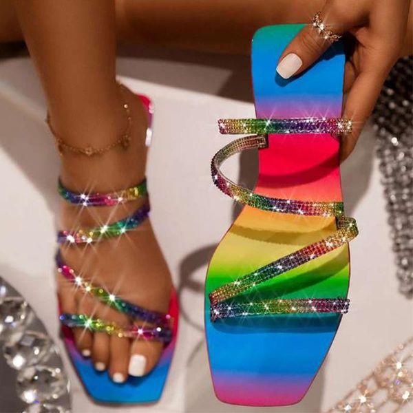 slippers women's rhinestones sandals ladies bling rainbow casual flat shoes female slides flip flops summer beach sandalias 2021, Black
slippers women's rhinestones sandals ladies bling rainbow casual flat shoes female slides flip flops summer beach sandalias 2021, Black