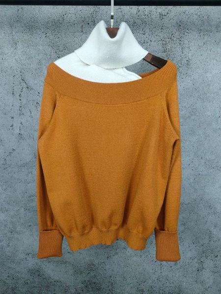 women's sweaters ladies 2021 fashion long sleeve casual contrast slanted shoulder off wool 1126, White;black
women's sweaters ladies 2021 fashion long sleeve casual contrast slanted shoulder off wool 1126, White;black