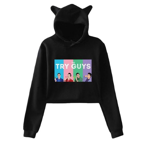 men's hoodies & sweatshirts the try guys cat ear women long sleeve hooded crop casual streetwear clothes, Black
men's hoodies & sweatshirts the try guys cat ear women long sleeve hooded crop casual streetwear clothes, Black