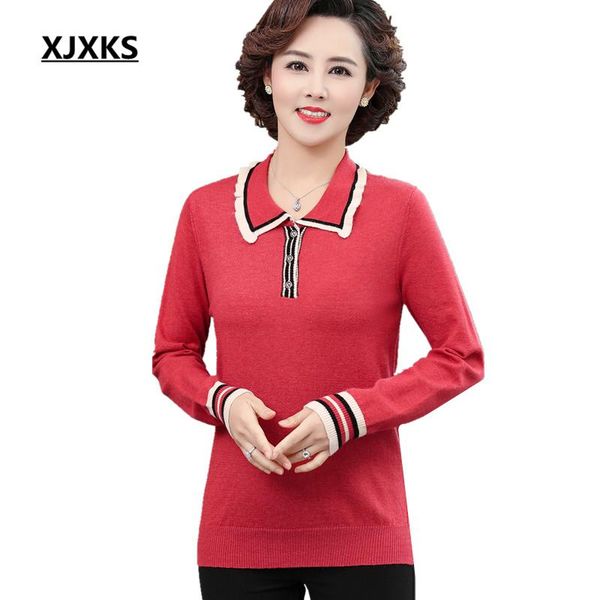 women's sweaters xjxks 2021 autumn winter fashion lapel women sweater casual wool knitted pullover, White;black
women's sweaters xjxks 2021 autumn winter fashion lapel women sweater casual wool knitted pullover, White;black