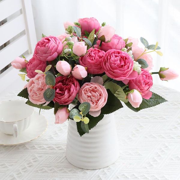 decorative flowers & wreaths 26cm rose pink silk peony artificial bouquet 5 big head and 4 bud fake for home wedding decoration indoor
decorative flowers & wreaths 26cm rose pink silk peony artificial bouquet 5 big head and 4 bud fake for home wedding decoration indoor