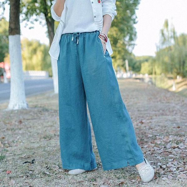 women's pants & capris 2021 spring summer literature retro straight leg simple large size loose drawstring linen wide trousers, Black;white
women's pants & capris 2021 spring summer literature retro straight leg simple large size loose drawstring linen wide trousers, Black;white