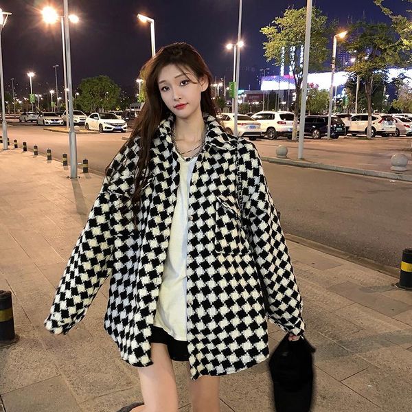 women's jackets 2021 jacket spring autumn ladies korean fashion loose street vintage plaid casual outerwear with pockets coat black, Black;brown
women's jackets 2021 jacket spring autumn ladies korean fashion loose street vintage plaid casual outerwear with pockets coat black, Black;brown