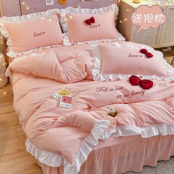 net red 4-piece princess style bed sheet small fresh quilt cover student bedding spring and summer
net red 4-piece princess style bed sheet small fresh quilt cover student bedding spring and summer