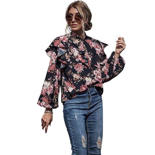 women's blouses & shirts retro polyester streetwear ruffles black print chiffon turn down collar bow puff long sleeve blouse holiday be, White
women's blouses & shirts retro polyester streetwear ruffles black print chiffon turn down collar bow puff long sleeve blouse holiday be, White