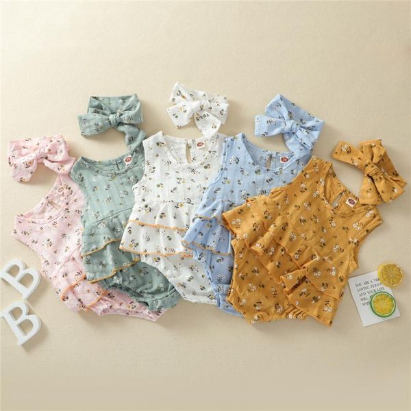 clothing sets 5 color summer born baby girls clothes toddlers infant floral print sleeveless ruffle hem o-neck romper+ headwear, White
clothing sets 5 color summer born baby girls clothes toddlers infant floral print sleeveless ruffle hem o-neck romper+ headwear, White