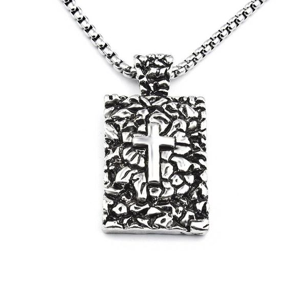 pendant necklaces square large tag cross relief retro rock necklace punk style catholic jesus jewelry, Silver
pendant necklaces square large tag cross relief retro rock necklace punk style catholic jesus jewelry, Silver