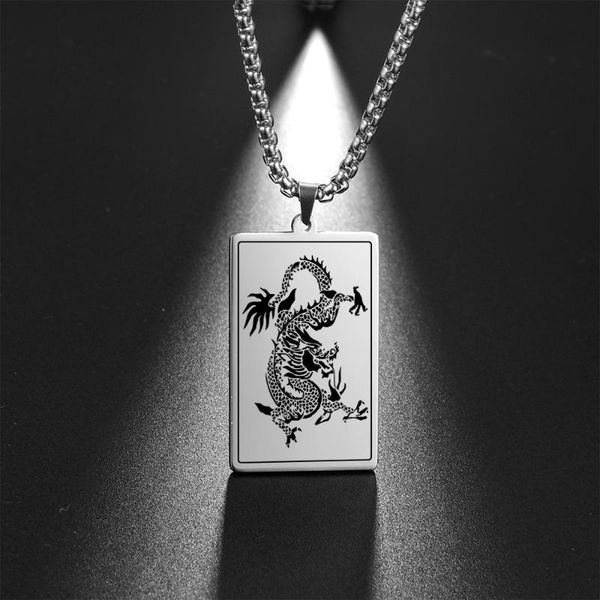 my shape chinese dragon pendant necklace for men women stainless steel necklaces fashion jewelry 2021 gift father boyfriend, Silver
my shape chinese dragon pendant necklace for men women stainless steel necklaces fashion jewelry 2021 gift father boyfriend, Silver