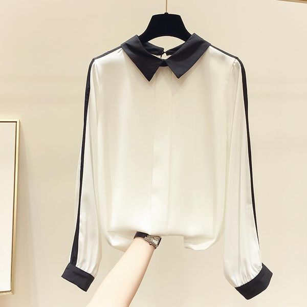 women's blouses & shirts white and black chiffon women summer 2021 loose turn-down collar elegant office lady outwear
women's blouses & shirts white and black chiffon women summer 2021 loose turn-down collar elegant office lady outwear
