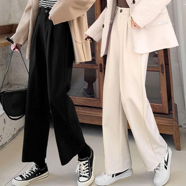 women's pants & capris straight slim wide leg casual autumn and winter versatile design high waist loose black wool, Black;white
women's pants & capris straight slim wide leg casual autumn and winter versatile design high waist loose black wool, Black;white