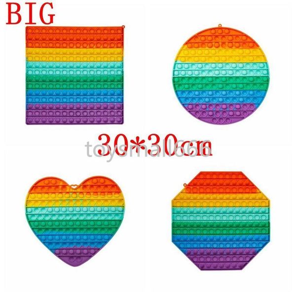 30*30cm big rainbow fidget push bubble toy favor colorful stress reliever sensory silicone toys kids adults in stock fast send
30*30cm big rainbow fidget push bubble toy favor colorful stress reliever sensory silicone toys kids adults in stock fast send