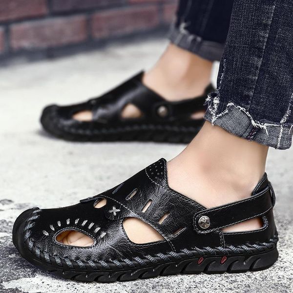 sandals men's summer soft comfortable men shoes genuine leather big size outdoor roman 558, Black
sandals men's summer soft comfortable men shoes genuine leather big size outdoor roman 558, Black