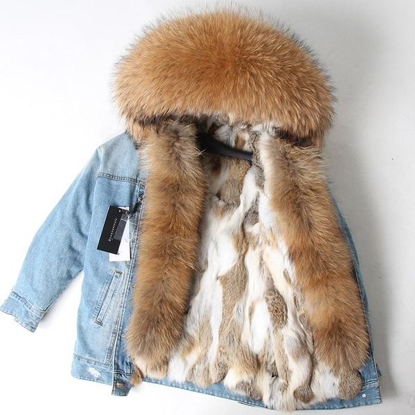 women's fur & faux large real raccoon hooded winter coat jacket casual denim parkas for women luxury clothing 2021, Black
women's fur & faux large real raccoon hooded winter coat jacket casual denim parkas for women luxury clothing 2021, Black