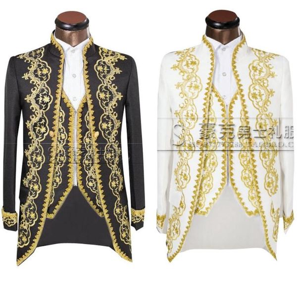 ( jacket + pants vest )gold 2021 fashion men suits slim fit tailcoat groom wedding prom dress suit embroidered male for tuxedo men's &, White;black
( jacket + pants vest )gold 2021 fashion men suits slim fit tailcoat groom wedding prom dress suit embroidered male for tuxedo men's &, White;black