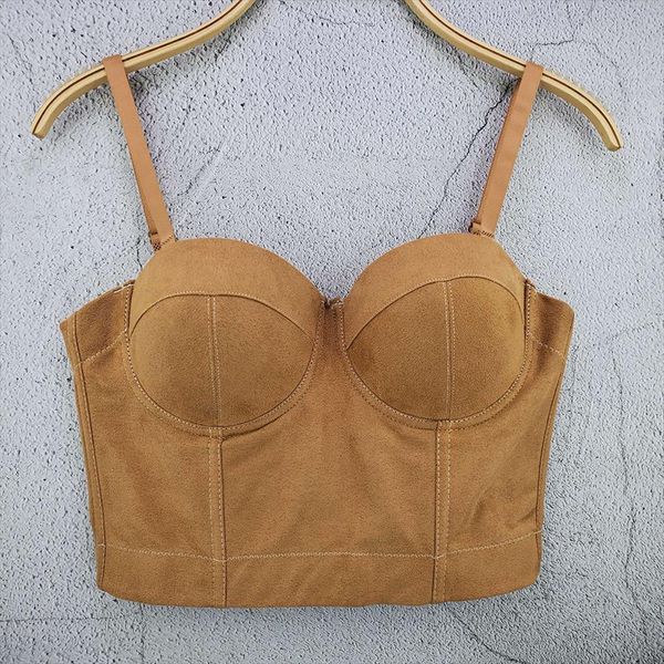 fashion suede push up bralet women tanks corset bustier bra night club party long vest plus size chest, White
fashion suede push up bralet women tanks corset bustier bra night club party long vest plus size chest, White