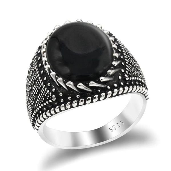 cluster rings real 925 sterling silver men ring black natural agate stone punk style jewelry fine wedding gift, Golden;silver
cluster rings real 925 sterling silver men ring black natural agate stone punk style jewelry fine wedding gift, Golden;silver