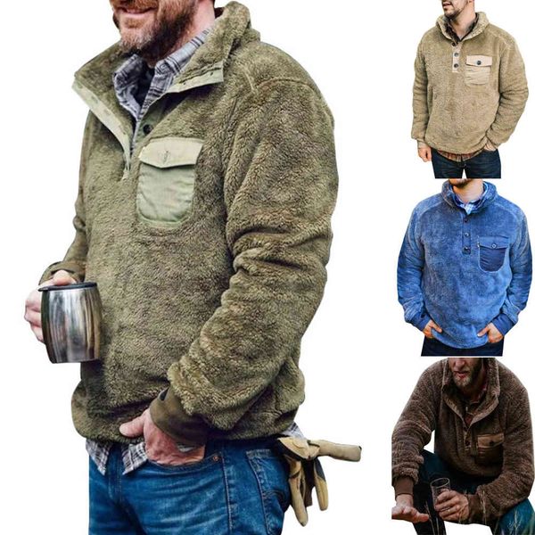 men's fur & faux mens pullover jacket winter casual solid jumper coats clothes thicken warm sweatshirts pocket button long sleeve, Black
men's fur & faux mens pullover jacket winter casual solid jumper coats clothes thicken warm sweatshirts pocket button long sleeve, Black