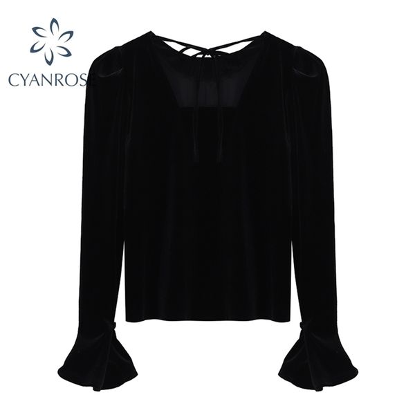 french vintage black women's blouse lace-up design flare long sleeve shirt or elegant flannel party ol ulzzang blusas 210515, White
french vintage black women's blouse lace-up design flare long sleeve shirt or elegant flannel party ol ulzzang blusas 210515, White
