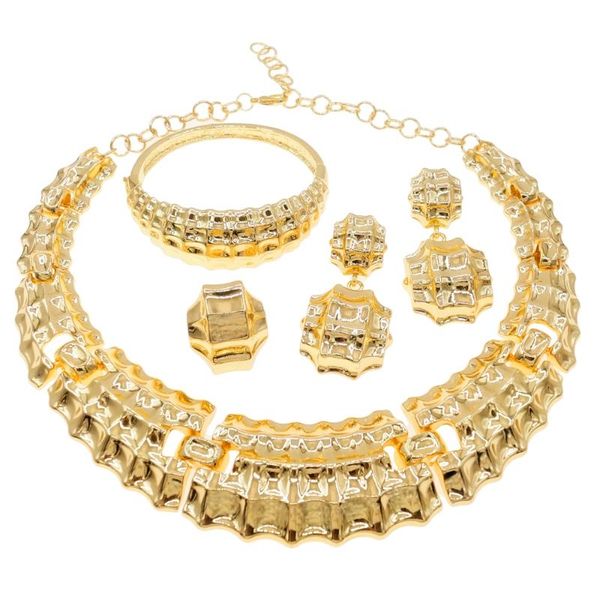 earrings & necklace est dubai gold jewelry set plated wedding banquet woman h0049, Silver
earrings & necklace est dubai gold jewelry set plated wedding banquet woman h0049, Silver