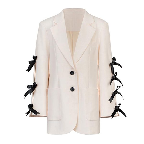 women beige black patchwork pocket button long sleeve notch collar blazer oversize spring autumn fall bow c0320 women's suits & blazers, White;black
women beige black patchwork pocket button long sleeve notch collar blazer oversize spring autumn fall bow c0320 women's suits & blazers, White;black