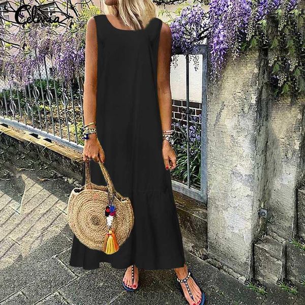 casual dresses s-5xl women dress celmia vintage long maxi summer sleeveless plus size sundress loose party vestidos 7, Black;gray
casual dresses s-5xl women dress celmia vintage long maxi summer sleeveless plus size sundress loose party vestidos 7, Black;gray