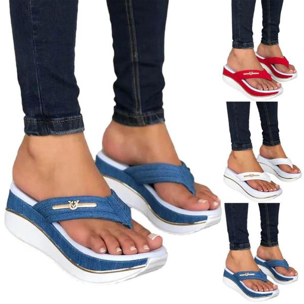 slippers women wedge flip flops high heel platform thick sole casual outside beach dress comfortable shoes, Black
slippers women wedge flip flops high heel platform thick sole casual outside beach dress comfortable shoes, Black