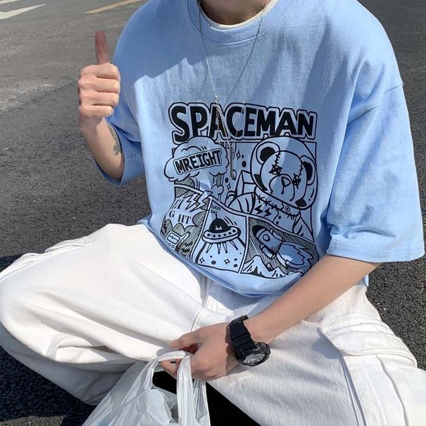 trend men's t-shirts t-shirt 2021 summer printed simple fashion loose versatile short sve, White;black
trend men's t-shirts t-shirt 2021 summer printed simple fashion loose versatile short sve, White;black