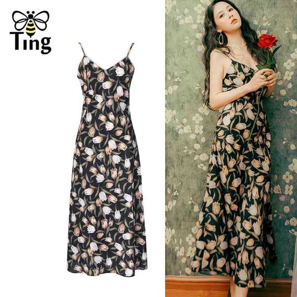 vouge tulip flower floral summer party dresses vintage elegant spaghetti strap long casual dress haut femme vestiti 210513, Black;gray
vouge tulip flower floral summer party dresses vintage elegant spaghetti strap long casual dress haut femme vestiti 210513, Black;gray