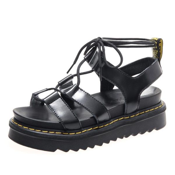 sandals genuine leather black women casual shoes bandage retro fashion roman platform
sandals genuine leather black women casual shoes bandage retro fashion roman platform