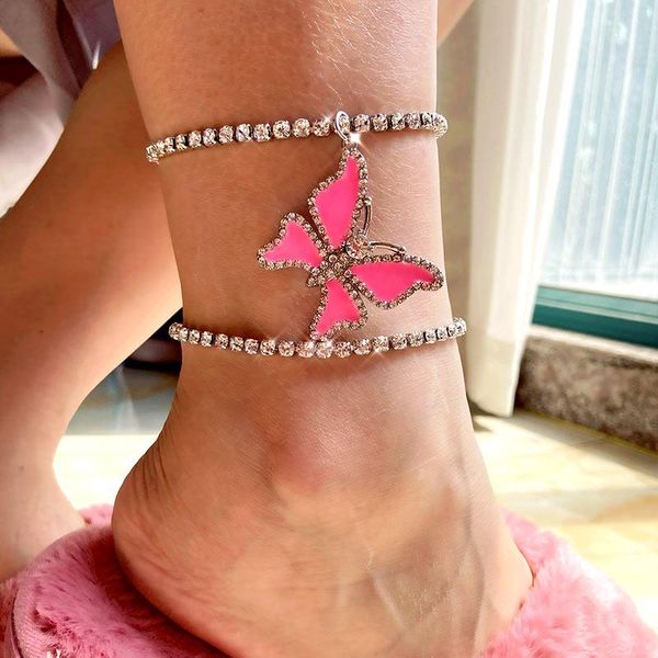 anklets 2pcs/set luxury big butterfly rhinestone anklet bracelet boho beach gold silver color foot chain for women sandals jewelry, Red;blue
anklets 2pcs/set luxury big butterfly rhinestone anklet bracelet boho beach gold silver color foot chain for women sandals jewelry, Red;blue
