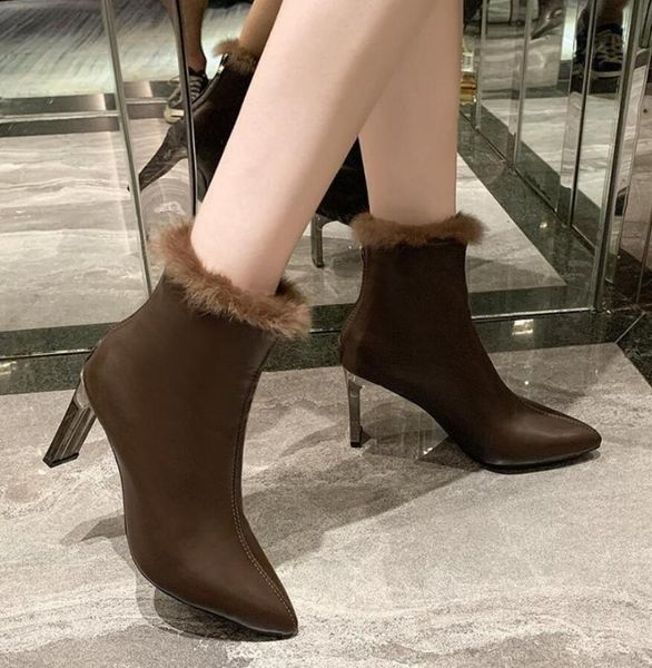 boots 2021 hit winter warm fashion ankle high heels women booties pointed toe women's shoes pumps bot, Black
boots 2021 hit winter warm fashion ankle high heels women booties pointed toe women's shoes pumps bot, Black