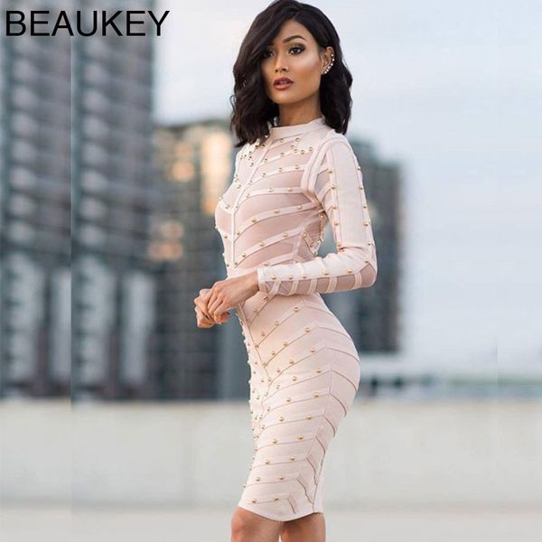 nude studded long sleeve mesh nail beaded celebrity women bodycon bandage dress 210414, Black;gray
nude studded long sleeve mesh nail beaded celebrity women bodycon bandage dress 210414, Black;gray