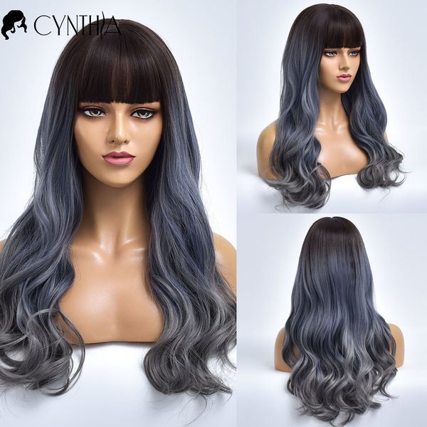 ombre dark to grey wave synthetic wigs for black white women with bangs daily heat resistant long fake hair natural cosplay wig
ombre dark to grey wave synthetic wigs for black white women with bangs daily heat resistant long fake hair natural cosplay wig