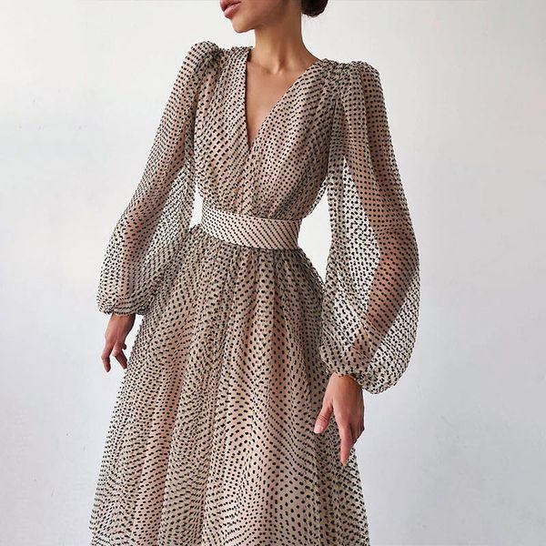 polka dot high waist midi dresses women v-neck sweet long puff sleeve elegant dress female 2021christmas lady party vestidos casual, Black;gray
polka dot high waist midi dresses women v-neck sweet long puff sleeve elegant dress female 2021christmas lady party vestidos casual, Black;gray
