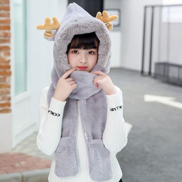 hats, scarves & gloves sets hat women autumn and winter children's deer scarf one-piece warm baotou knitted plus velvet pullover, Blue;gray
hats, scarves & gloves sets hat women autumn and winter children's deer scarf one-piece warm baotou knitted plus velvet pullover, Blue;gray