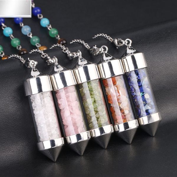glass mini wishing bottle pendant seven chakra divination dowsing cone point pendulum yoga pendants amulet wicca pendulo meditation for men, Silver
glass mini wishing bottle pendant seven chakra divination dowsing cone point pendulum yoga pendants amulet wicca pendulo meditation for men, Silver