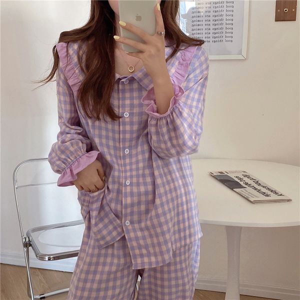 women's sleepwear spring lapel women plaid sleepwear casual contrasting color pajamas set female long sleeve pyjama sets nightshir, Black;red
women's sleepwear spring lapel women plaid sleepwear casual contrasting color pajamas set female long sleeve pyjama sets nightshir, Black;red