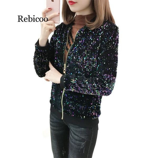 women's jackets glitter black sequin jacket women baseball long sleeve coat casaco female bomber woman harajuku clothes, Black;brown
women's jackets glitter black sequin jacket women baseball long sleeve coat casaco female bomber woman harajuku clothes, Black;brown