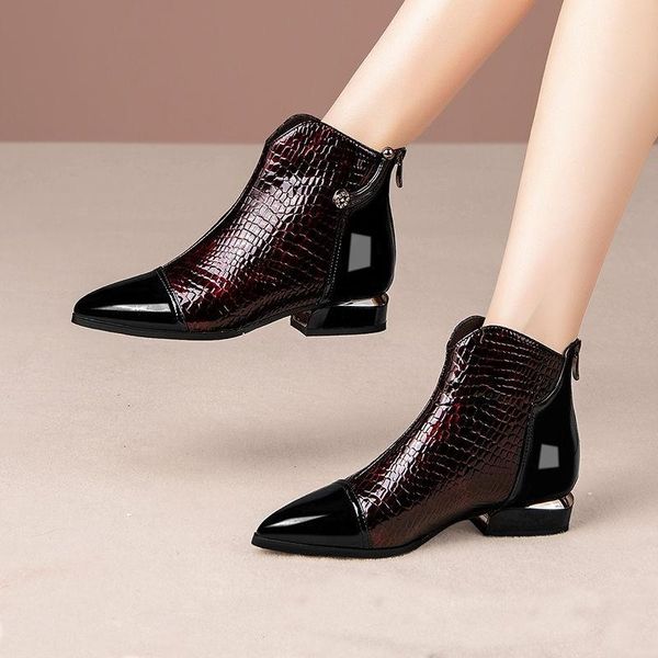 boots small short women's autumn and winter 2021 single thick heel pointed wine red leather low bare flat, Black
boots small short women's autumn and winter 2021 single thick heel pointed wine red leather low bare flat, Black