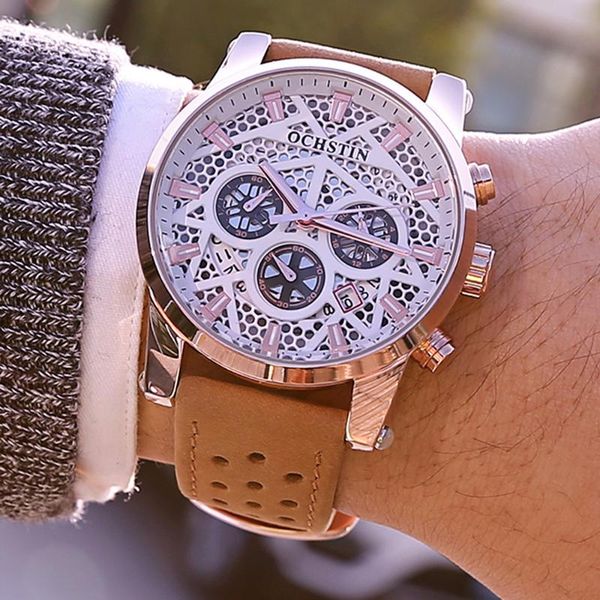 wristwatches ochstin unique skeleton sport watch clock wristwatch quartz male bussiness original wrist watches gifts for men, Slivery;brown
wristwatches ochstin unique skeleton sport watch clock wristwatch quartz male bussiness original wrist watches gifts for men, Slivery;brown
