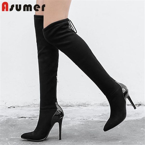 boots asumer 2021 over the knee women thin high heels party nightclub shoes pointed toe flock stretch woman, Black
boots asumer 2021 over the knee women thin high heels party nightclub shoes pointed toe flock stretch woman, Black