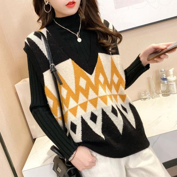 women's vests women sweater vest spring autumn korean preppy style acrylic plaid sleeveless v neck single-breasted oversized waistcoat, Black;white
women's vests women sweater vest spring autumn korean preppy style acrylic plaid sleeveless v neck single-breasted oversized waistcoat, Black;white