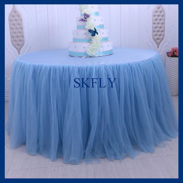 wedding elegant 5ft round ,60'' wide, 30'' drop, blue tulle table cloth with skirt
wedding elegant 5ft round ,60'' wide, 30'' drop, blue tulle table cloth with skirt