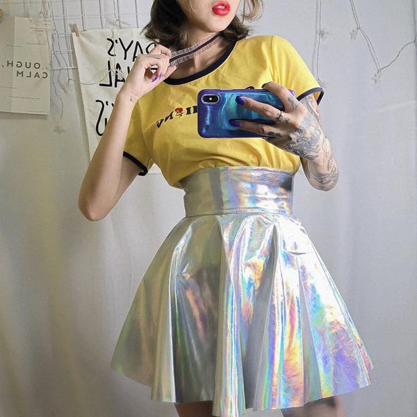 skirts korean summer harajuku vitality girl style wome laser pu skirt vintage pleated high waist casual streetwear a-line mini, Black
skirts korean summer harajuku vitality girl style wome laser pu skirt vintage pleated high waist casual streetwear a-line mini, Black